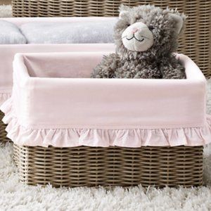 NWT RH Restoration Hardware RUTHERFORD RUFFLED COTTON STORAGE LINER - Petal pink